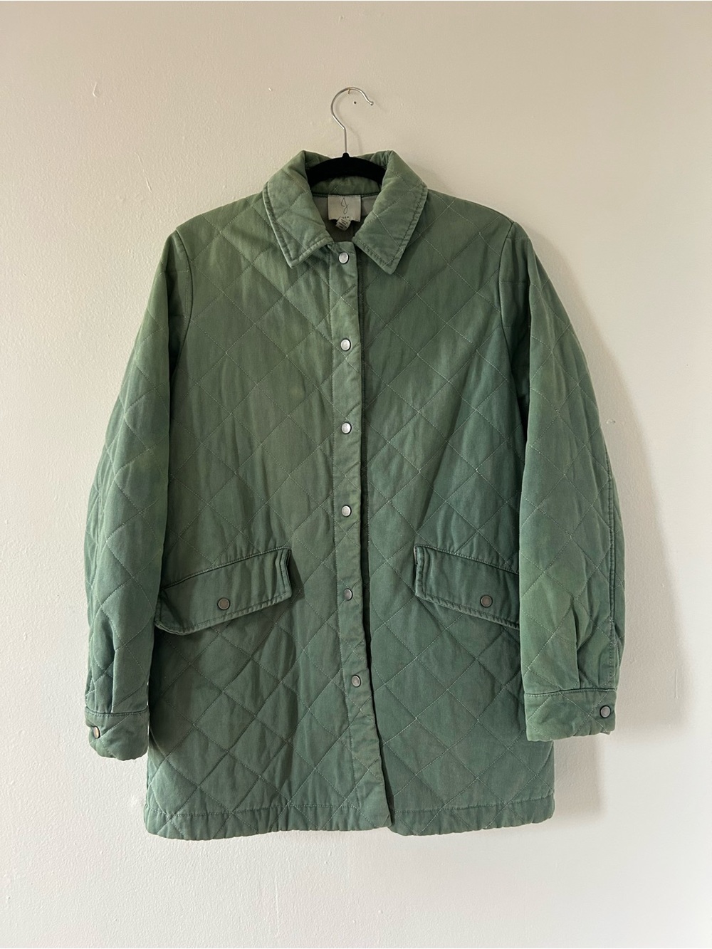 Quilted Hand-Dyed Green Chore Coat